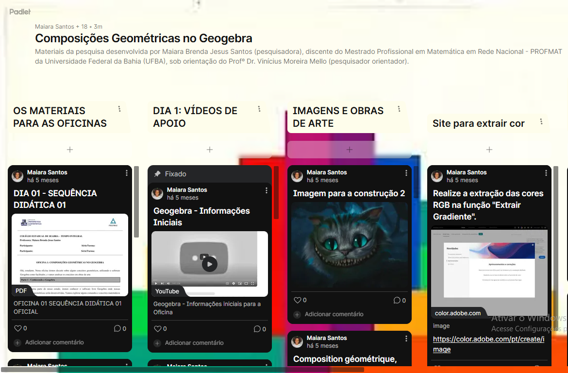 Mural interativo elaborado para as oficinas (“Mural Interativo” n.d.).